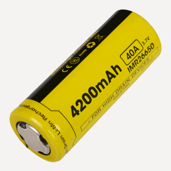 Аккумулятор NITECORE IMR NI26650A 40A FLAT TOP (Li-Ion 40А, 4200 mAh (без защиты))